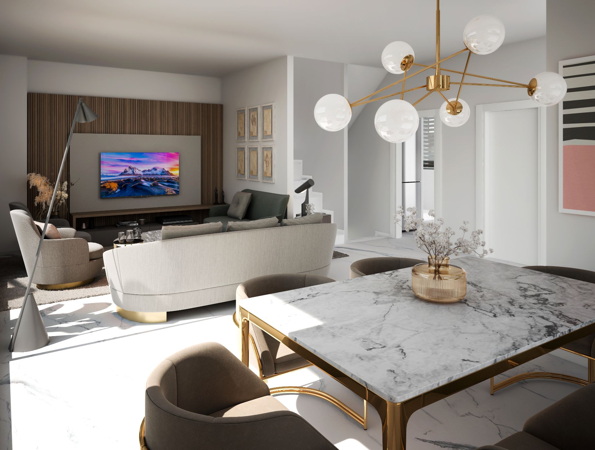 Sala d'estar de Casa adosada en venda en Móstoles amb Aire condicionat, Calefacció i Jardí privat