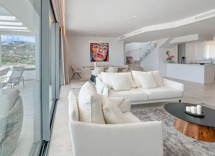 Living room of Apartments for sale in Marbella  with Air Conditioner, Terrace and Furnished
