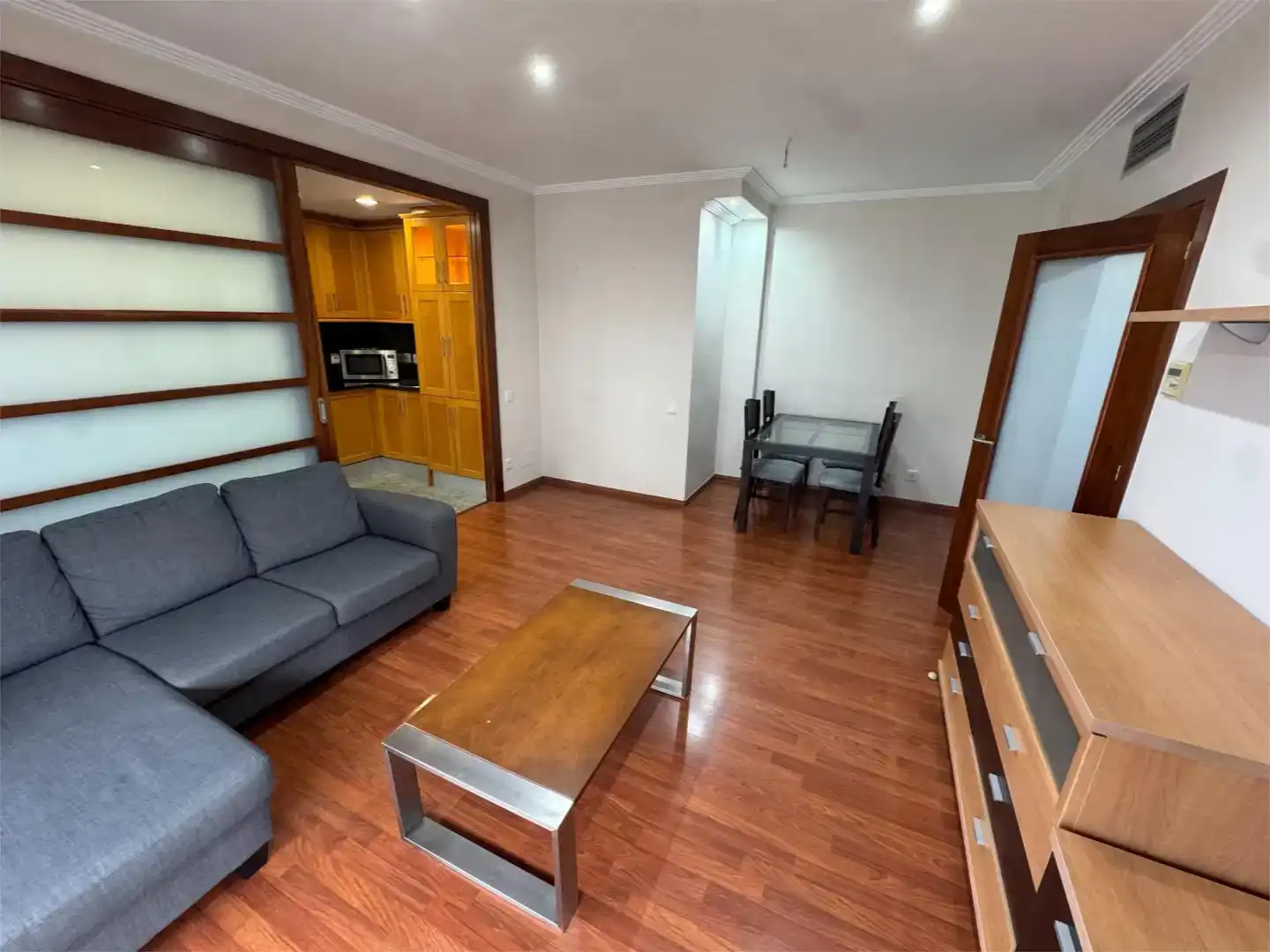 Living room of Flat for rent in Premià de Mar  with Air Conditioner, Parquet flooring and Storage room