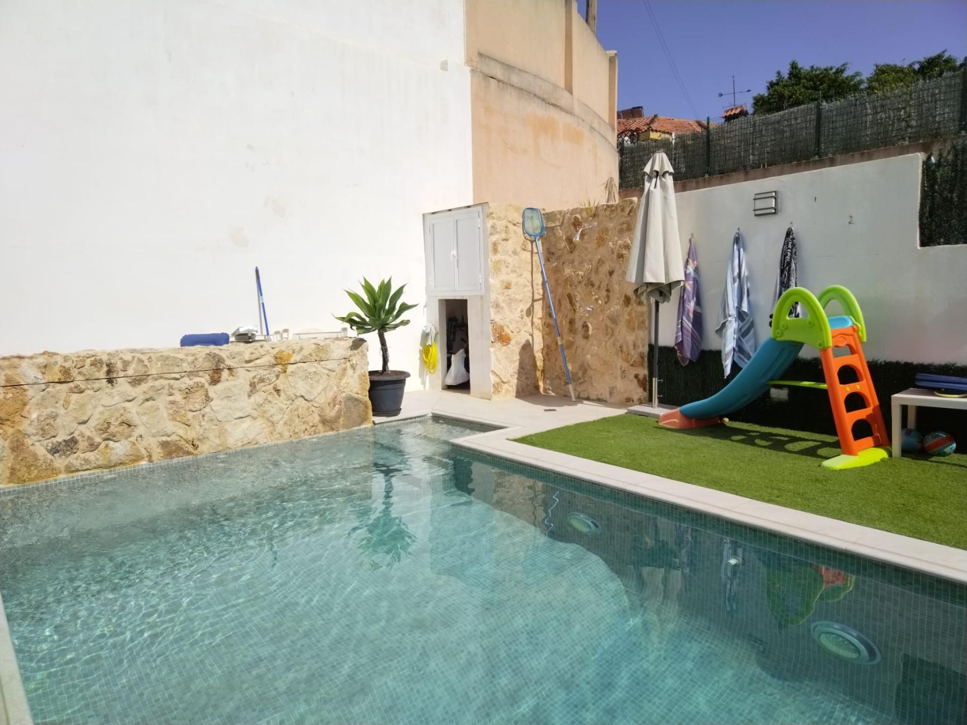 Swimming pool of Single-family semi-detached for sale in Málaga Capital  with Air Conditioner, Private garden and Terrace
