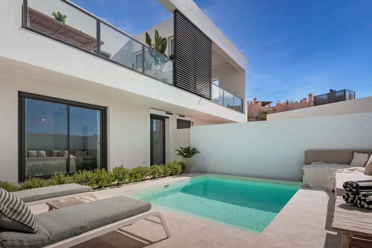 Swimming pool of Detached homes for sale in Mijas  with Private garden and Swimming Pool