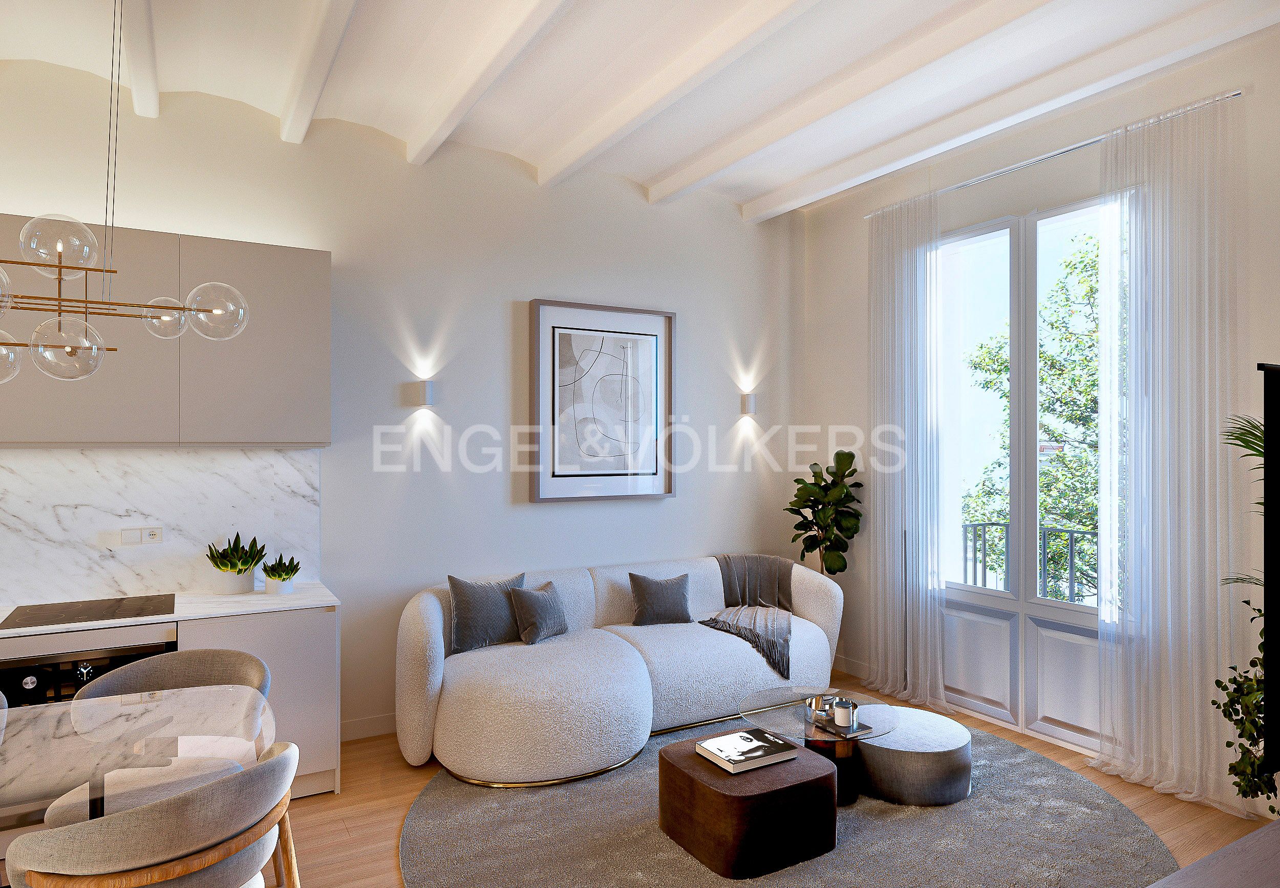 Living room of Apartment for sale in  Barcelona Capital  with Air Conditioner, Heating and Parquet flooring