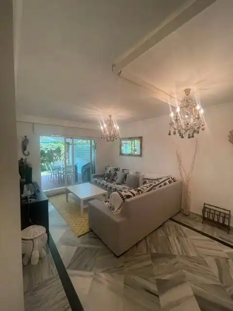 Living room of Flat for rent in Marbella  with Air Conditioner, Heating and Private garden