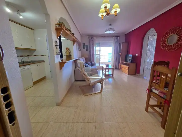 Sala de estar de Apartamento en venta en La Manga del Mar Menor con Terraza, Amueblado y Balcón