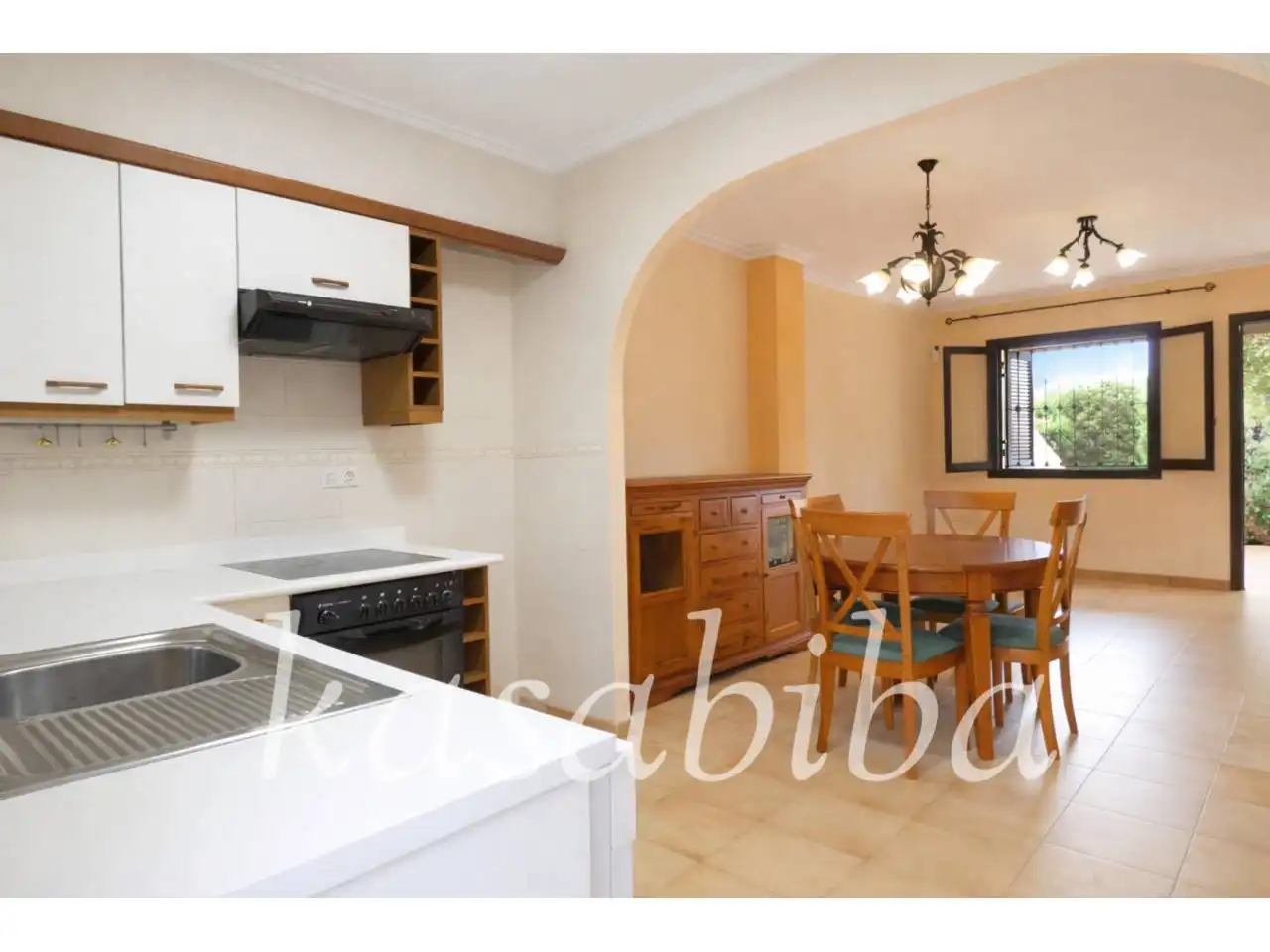 Cocina de Casa adosada en venta en Tavernes de la Valldigna con Terraza y Piscina comunitaria