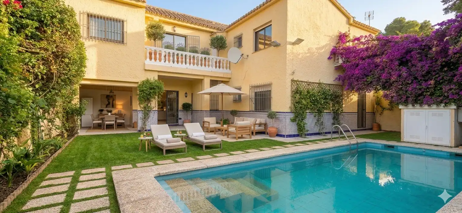 Garden of Detached homes for sale in Benalmádena  with Storage room, Swimming Pool and Balcony