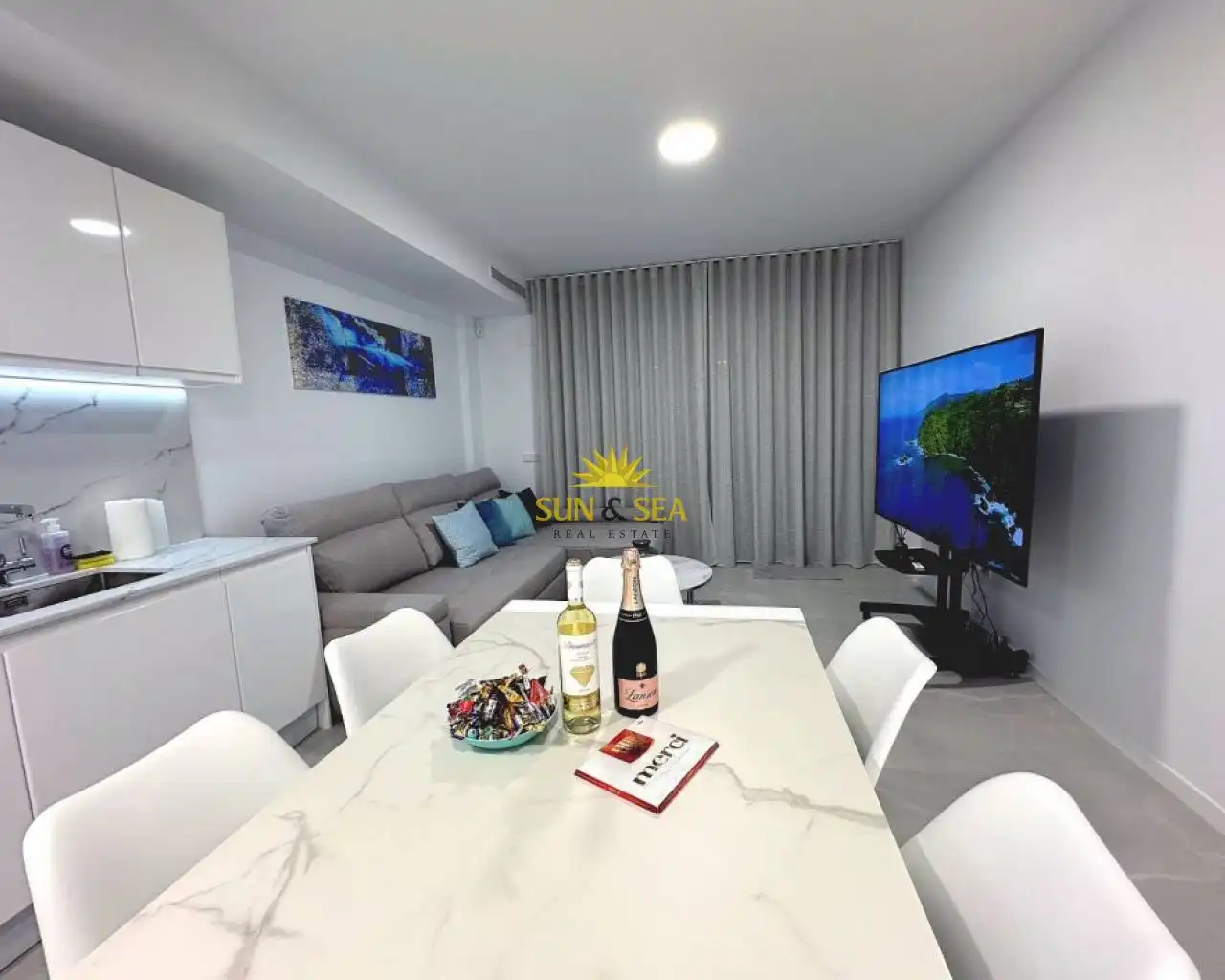 Sala de estar de Planta baja de alquiler en Finestrat con Aire acondicionado, Calefacción y Terraza