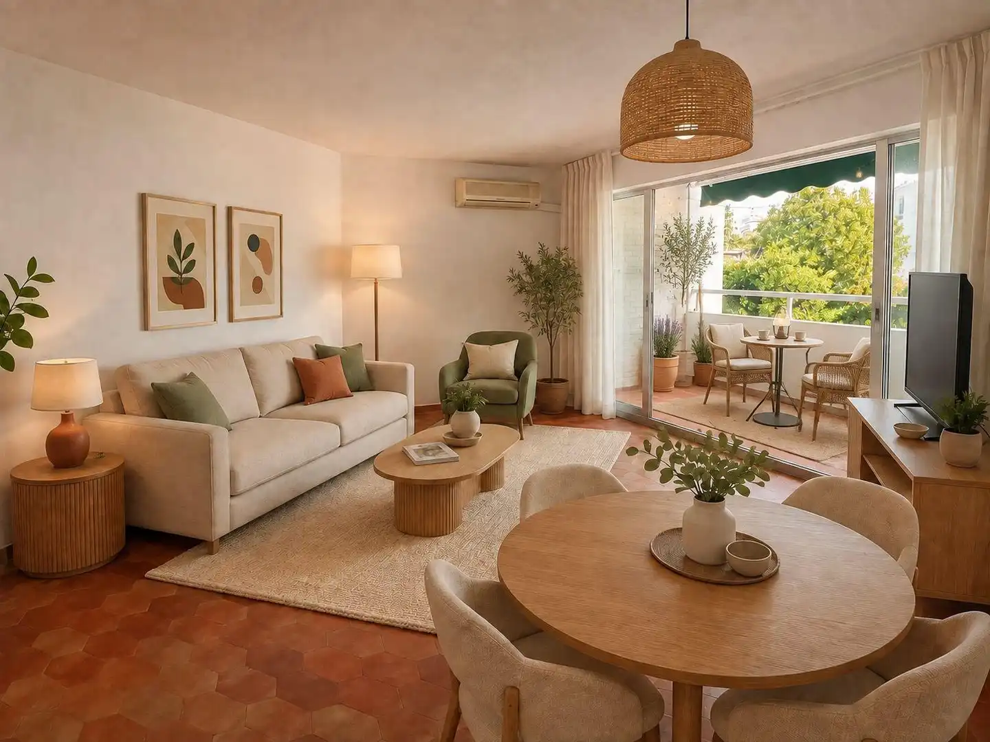 Sala de estar de Apartamento en venta en Fuengirola con Aire acondicionado, Terraza y Amueblado