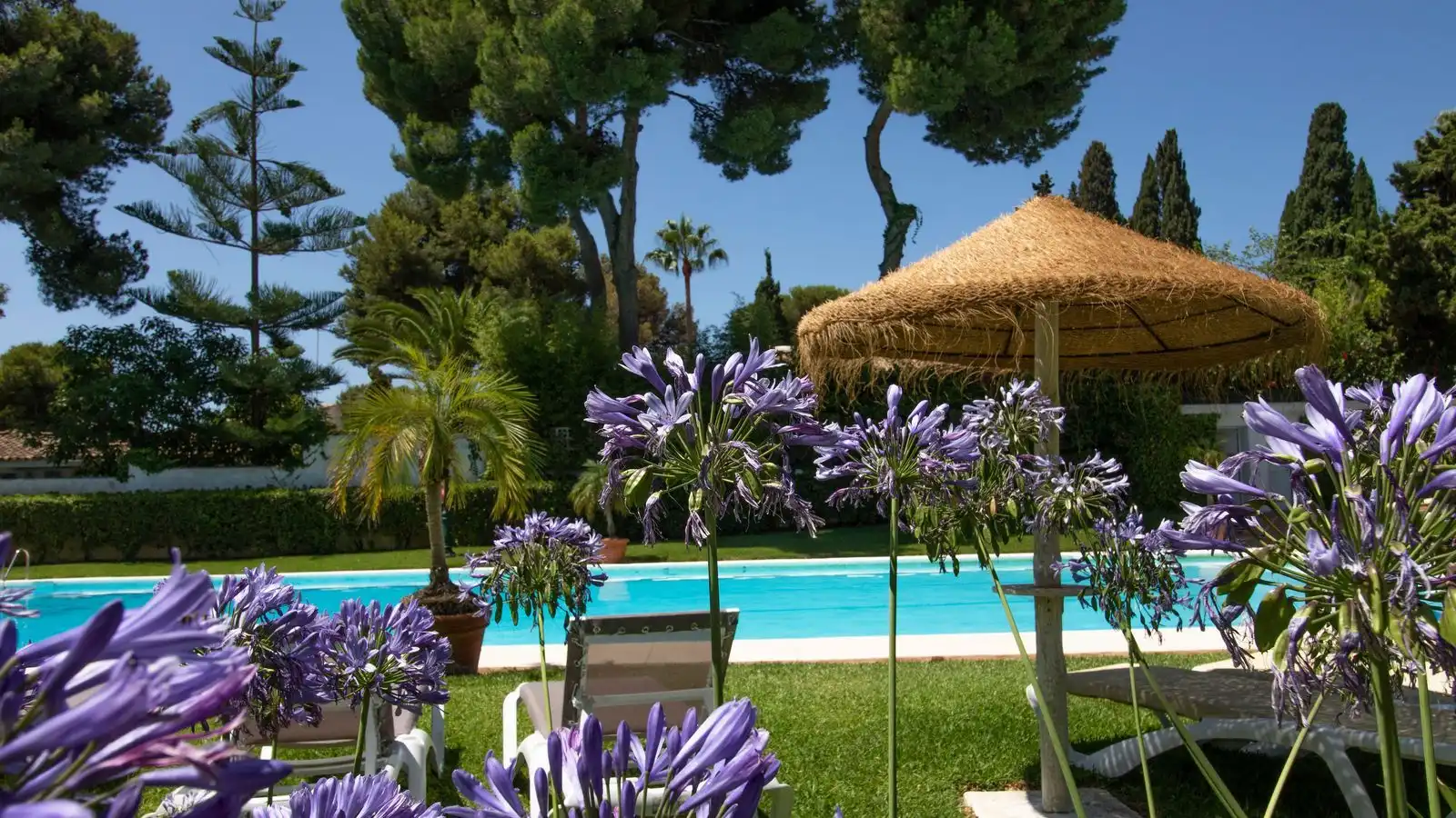 Jardín de Piso en venta en Marbella con Aire acondicionado, Terraza y Amueblado