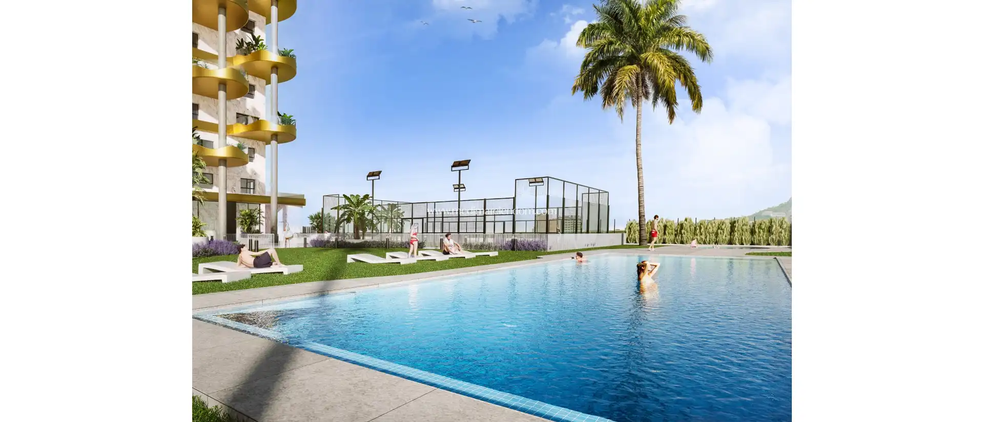 Schwimmbecken von Wohnung zum Verkauf in Calpe / Calp mit Terrasse