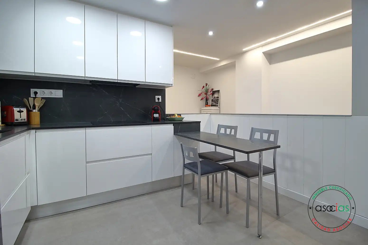 Kitchen of Flat for sale in Gijón   with Heating and Parquet flooring