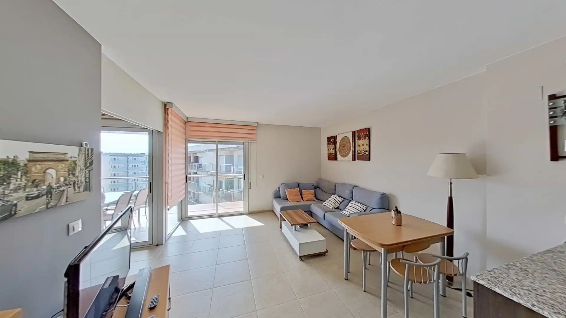 Sala de estar de Apartamento en venta en Roses con Aire acondicionado, Calefacción y Terraza