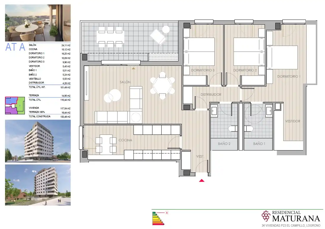 Attic for sale in  Logroño  with Air Conditioner, Heating and Terrace