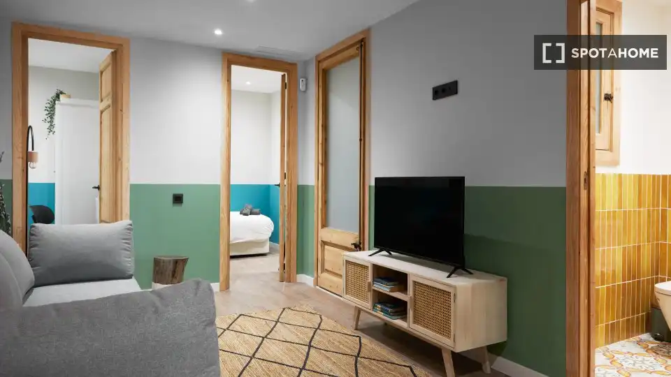 Sala de estar de Piso de alquiler en Barcelona con Aire acondicionado, Calefacción y Amueblado