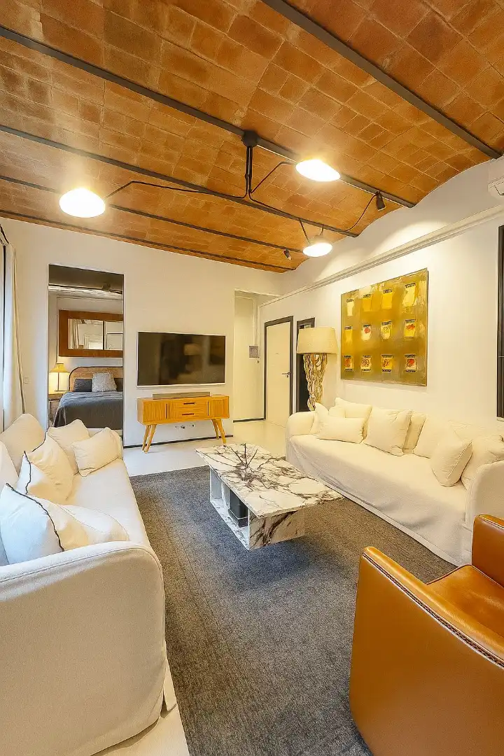 Wohnzimmer von Wohnung zur Miete in Barcelona mit Klimaanlage, Heizung und Parkett