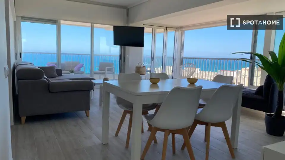 Dining room of Flat for rent in Sueca  with Air Conditioner, Heating and Furnished