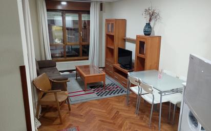 Sala d'estar de Apartament de lloguer en Oviedo  amb Jardí privat, Parquet i Moblat