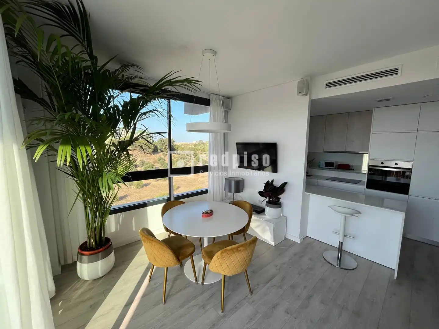 Wohnzimmer von Dachboden zur Miete in Málaga mit Klimaanlage, Privatgarten und Terrasse