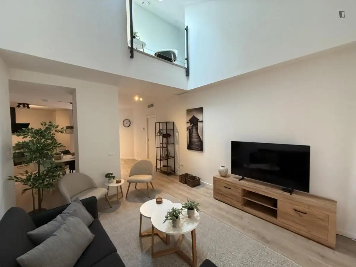 Sala d'estar de Apartament de lloguer en Málaga amb Aire condicionat, Calefacció i Moblat