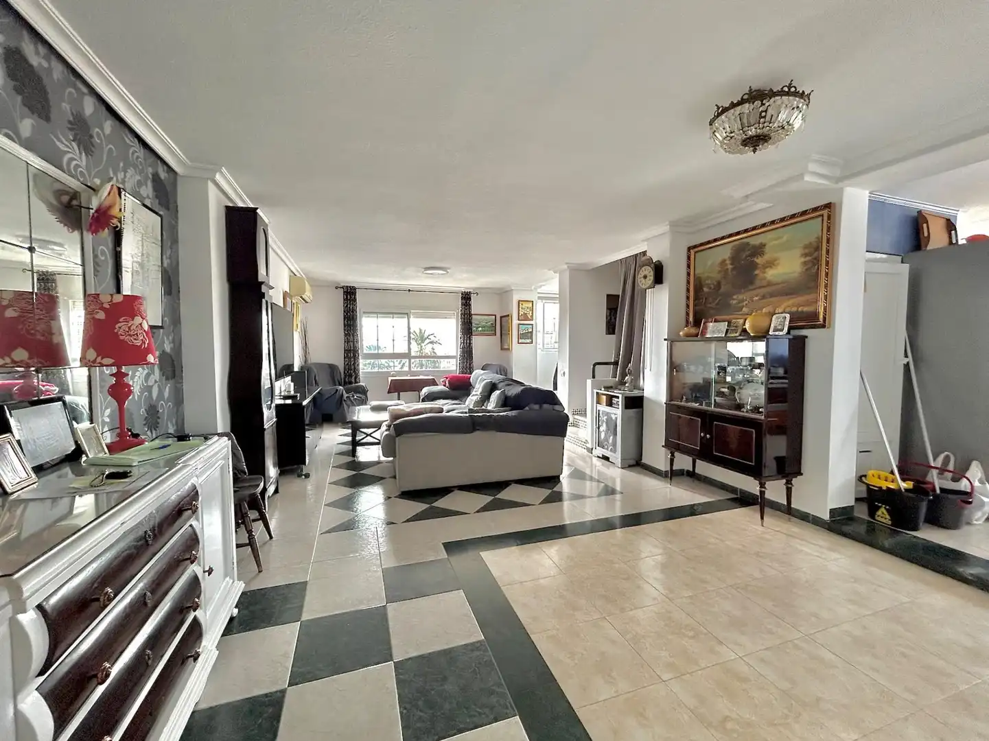 Living room of Attic for sale in Roquetas de Mar  with Private garden, Terrace and Furnished