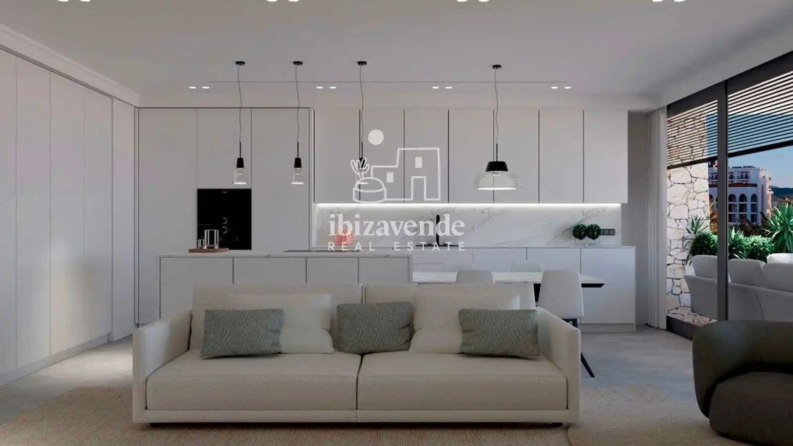 Living room of Attic for sale in Sant Antoni de Portmany  with Heating, Private garden and Terrace
