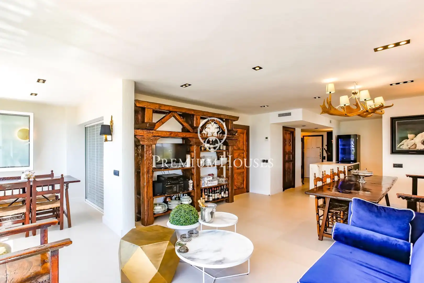 Wohnzimmer von Erdgeschoss zur Miete in Sitges mit Klimaanlage, Heizung und Terrasse