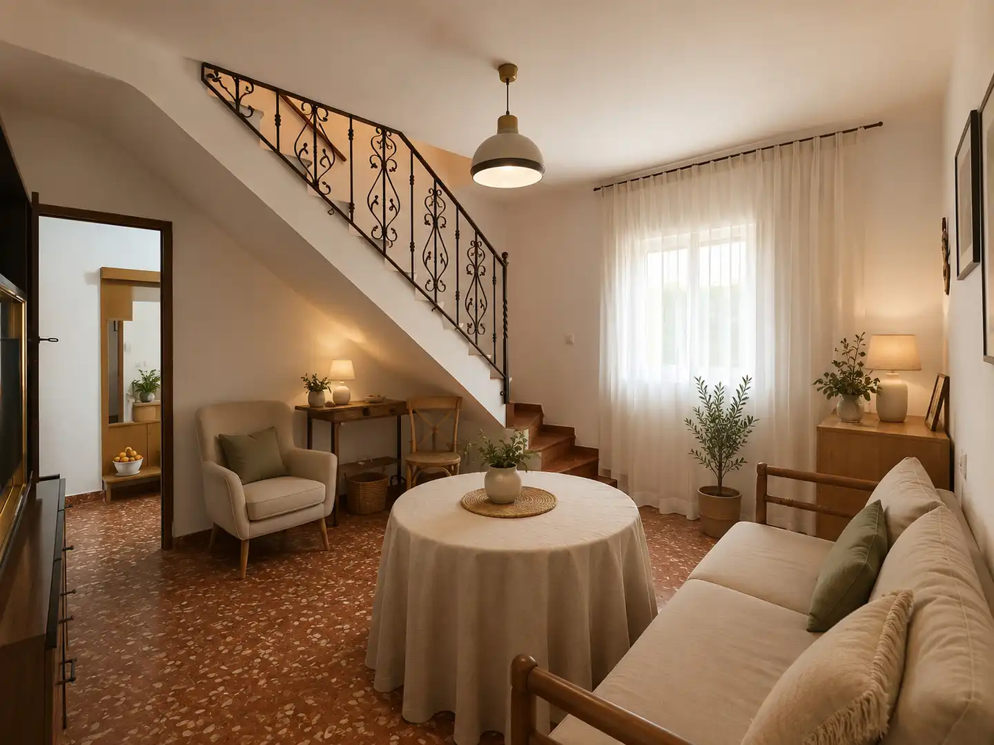 Sala d'estar de Casa adosada en venda en Montizón amb Aire condicionat, Calefacció i Jardí privat