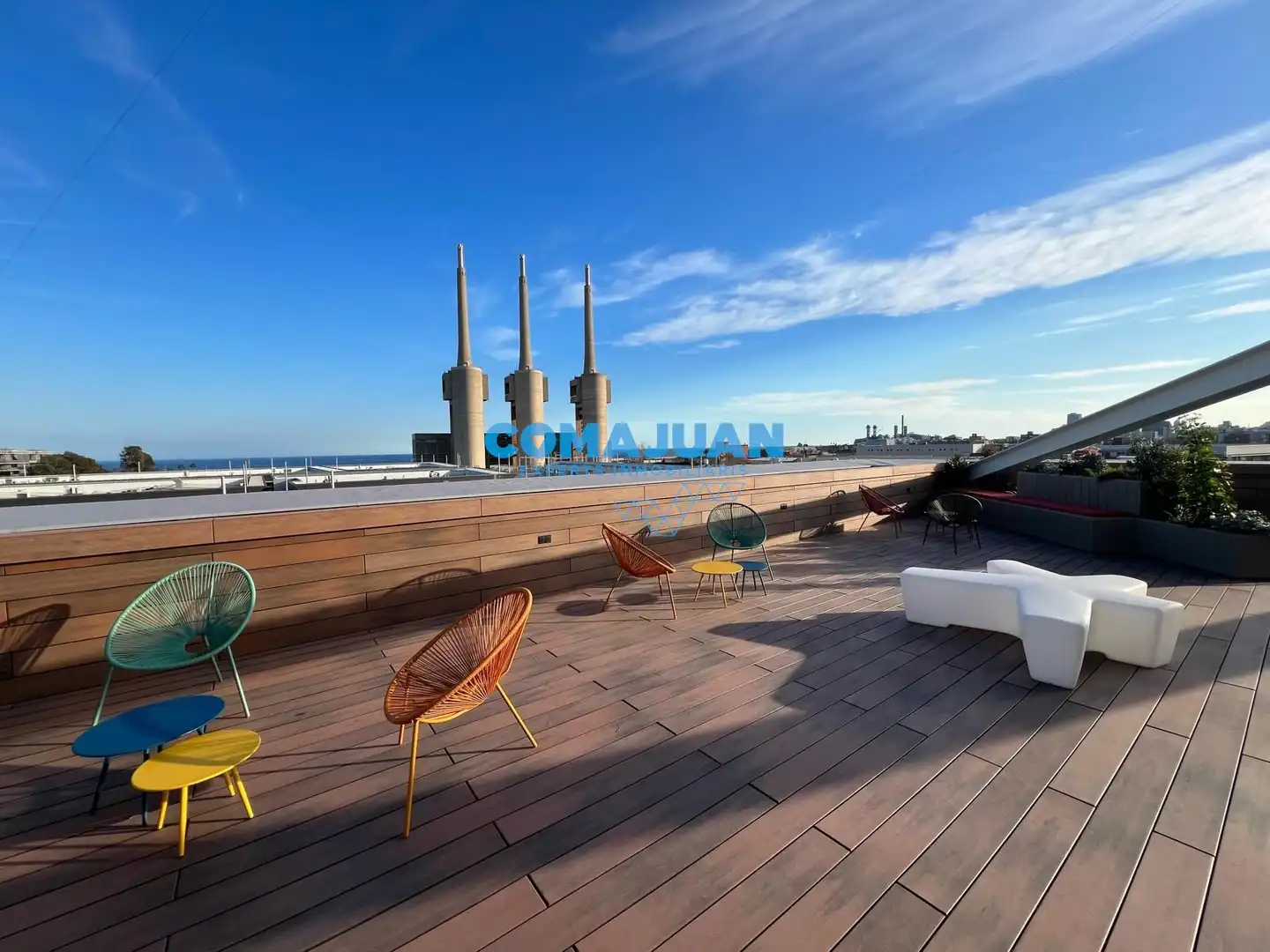 Terrasse von Büro zur Miete in Badalona mit Klimaanlage