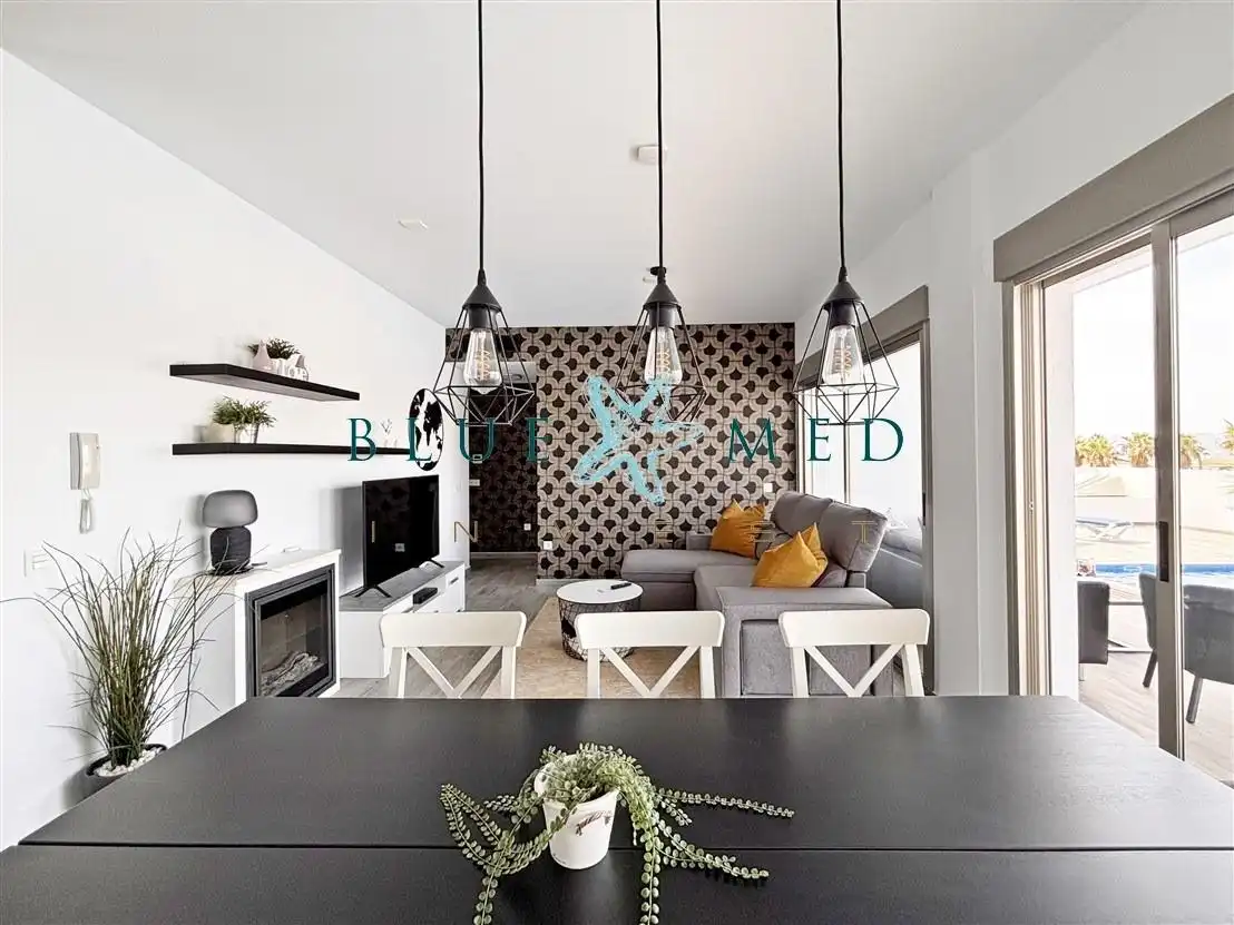 Sala de estar de Casa o chalet en venta en Mazarrón con Aire acondicionado, Calefacción y Jardín privado