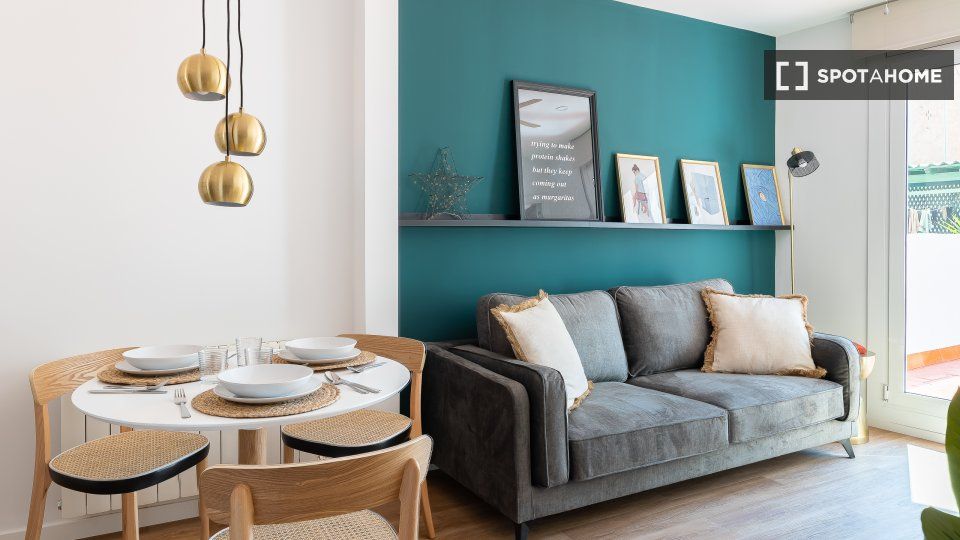 Living room of Flat to rent in  Barcelona Capital  with Air Conditioner, Heating and Furnished