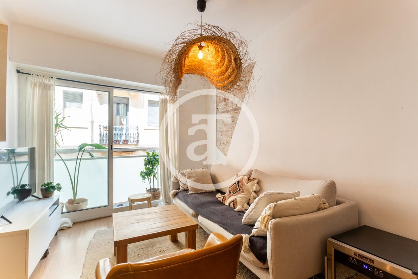 Sala de estar de Piso de alquiler en  Barcelona Capital con Calefacción, Amueblado y Horno