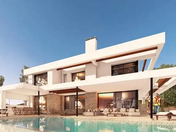 Vista exterior de Casa o chalet en venta en Mijas con Aire acondicionado, Calefacción y Piscina