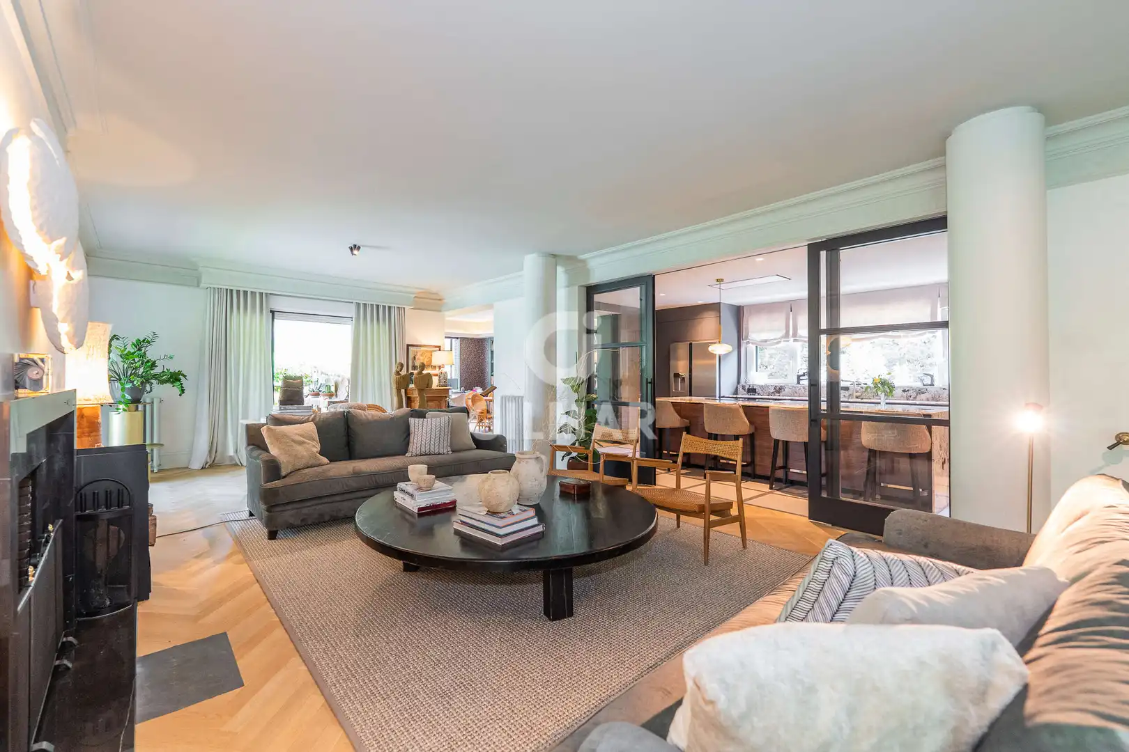 Sala de estar de Casa o chalet en venta en Pozuelo de Alarcón con Calefacción, Jardín privado y Piscina