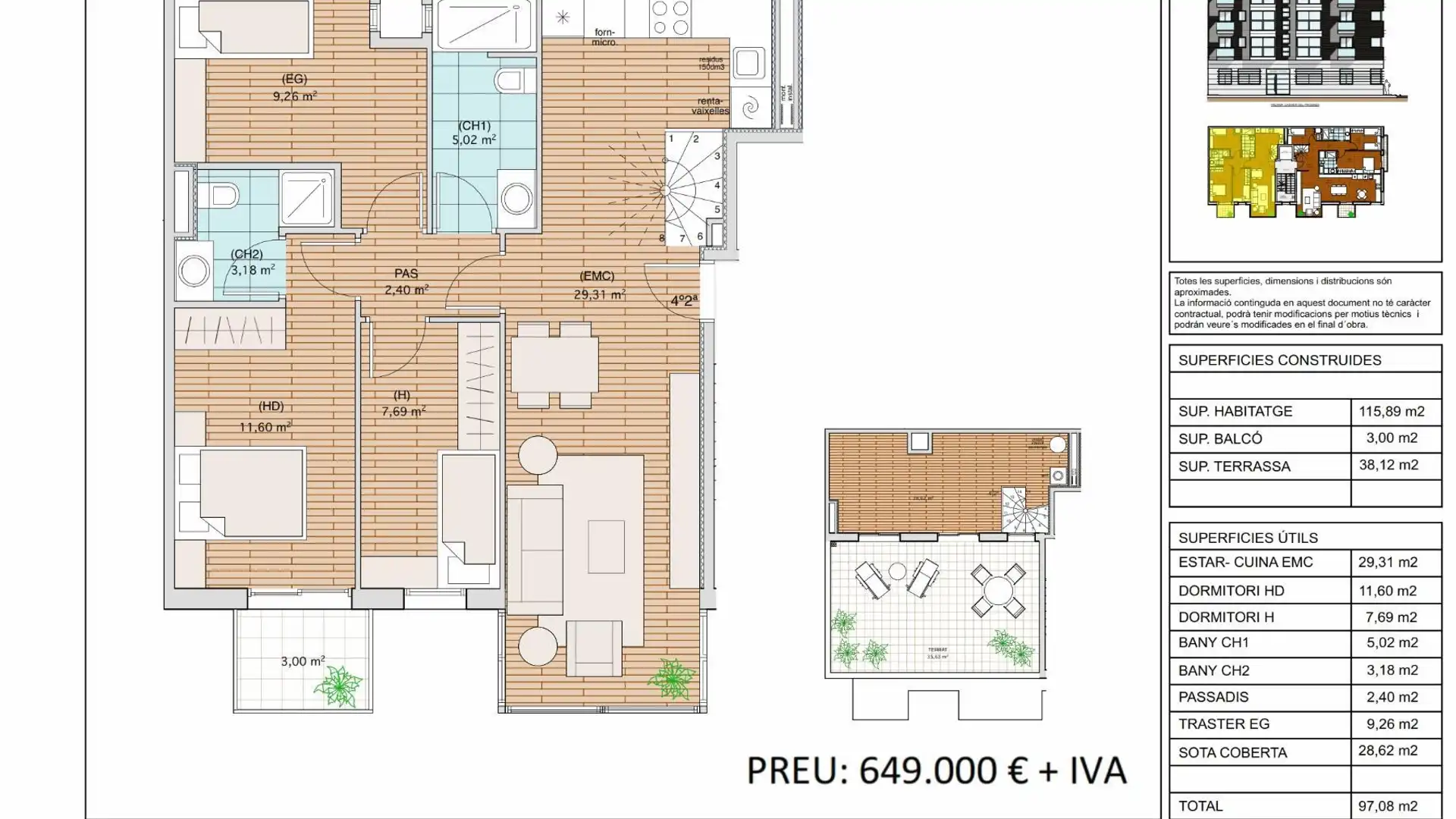 Ático en venta en Badalona con Terraza