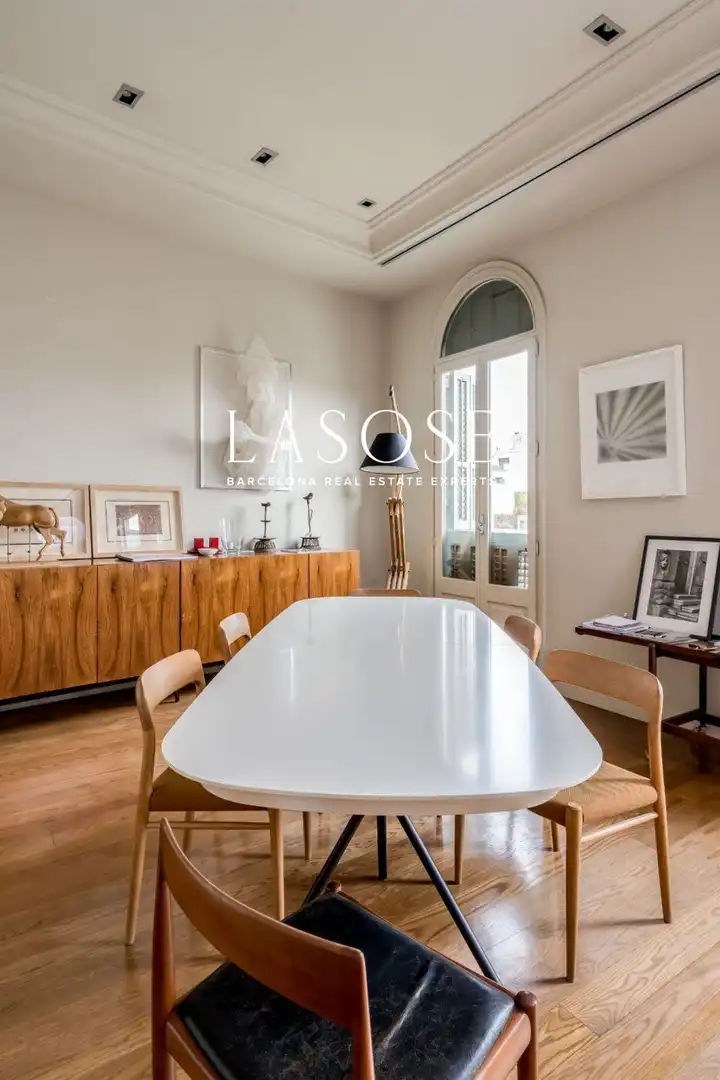 Esszimmer von Wohnung zur Miete in Barcelona mit Klimaanlage, Heizung und Parkett