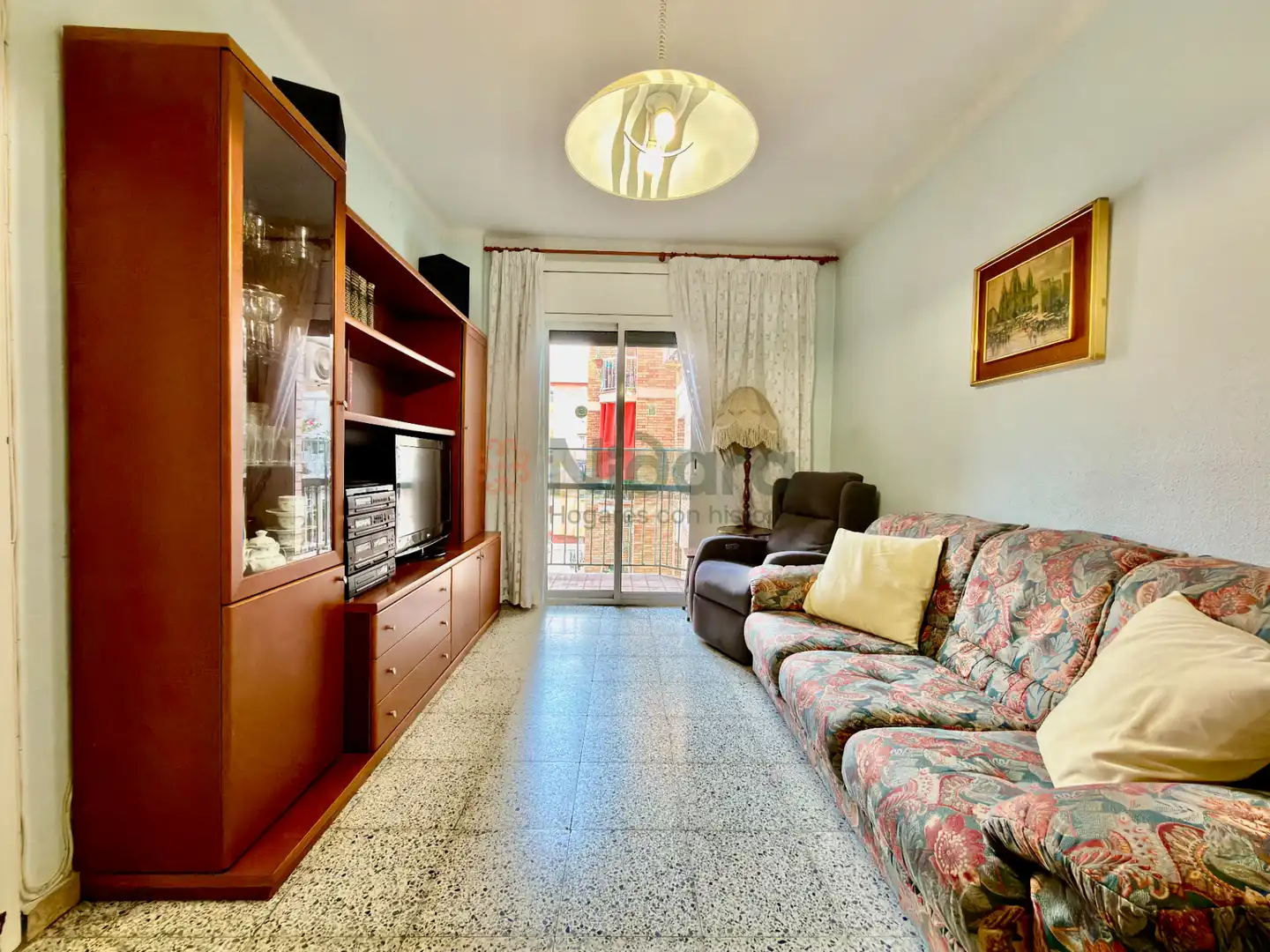 Wohnzimmer von Wohnung zum Verkauf in Barcelona mit Möbliert, Ofen und Balkon