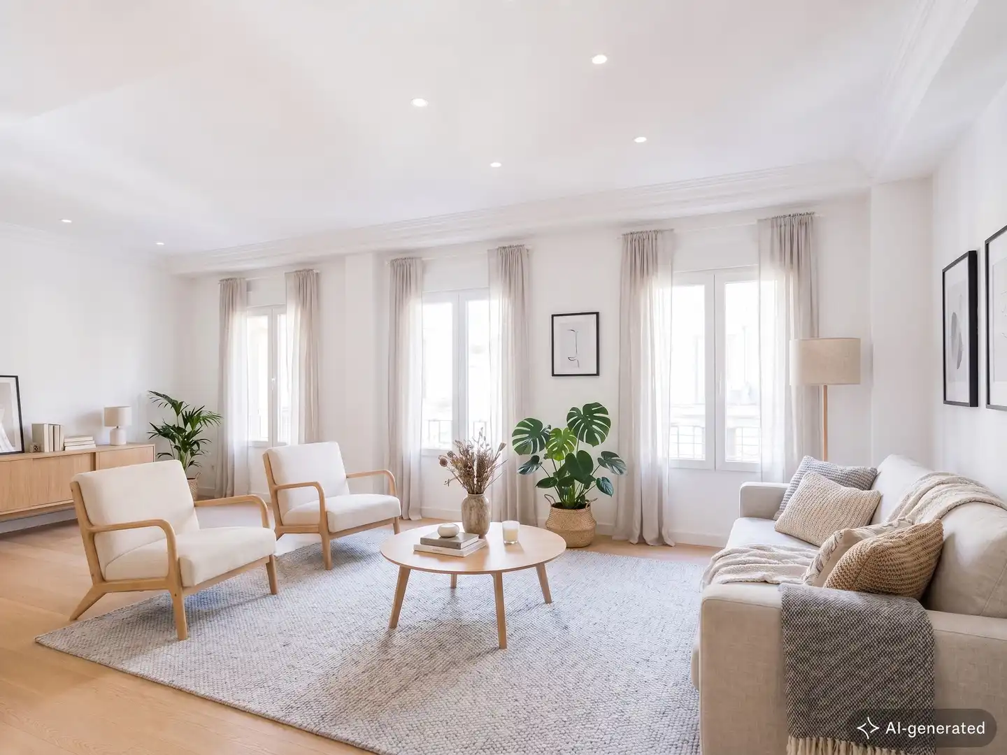 Living room of Flat for rent in Valencia  with Air Conditioner, Heating and Furnished