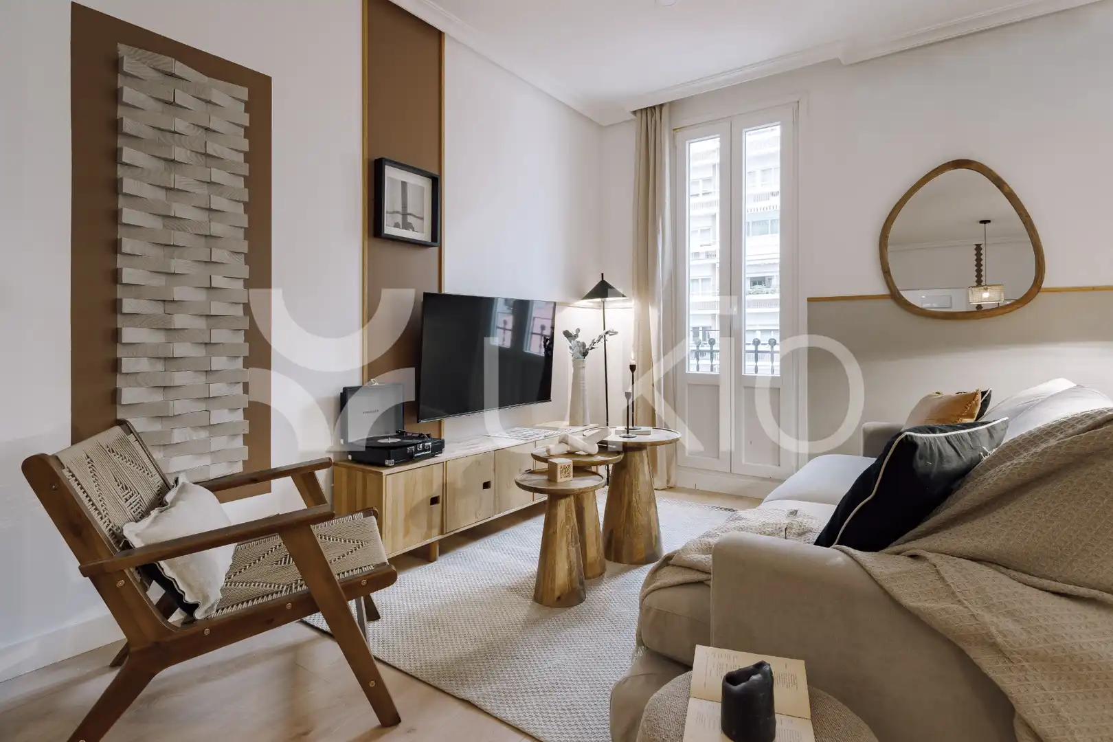 Sala de estar de Apartamento de alquiler en Madrid con Aire acondicionado, Calefacción y Amueblado