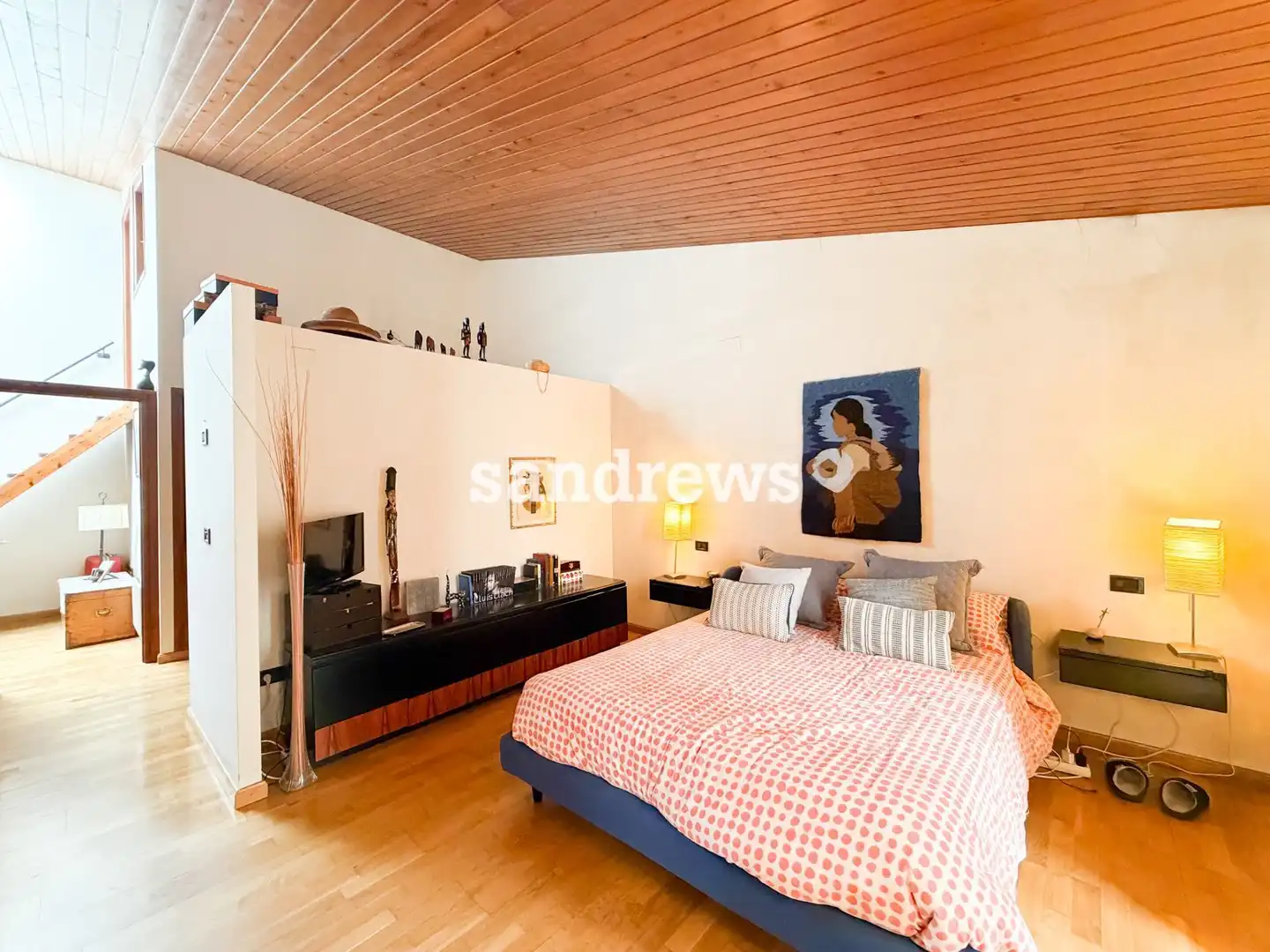 Schlafzimmer von Einfamilien-Reihenhaus zum Verkauf in Agullana mit Klimaanlage und Heizung