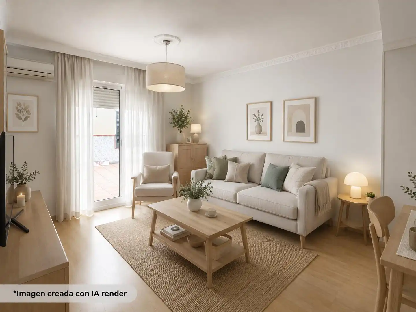Sala de estar de Piso en venta en Sanlúcar de Barrameda con Aire acondicionado, Calefacción y Parquet