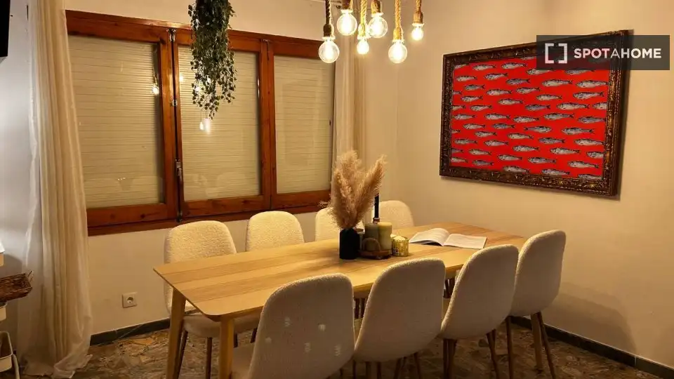 Esszimmer von Wohnung zur Miete in Cànoves I Samalús mit Klimaanlage, Heizung und Möbliert