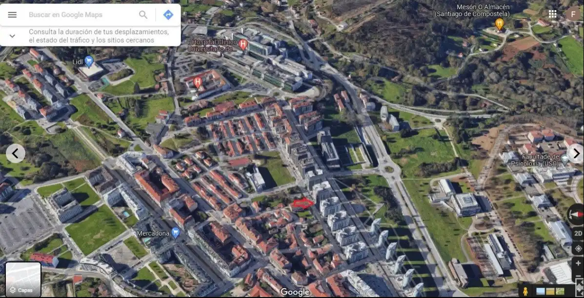 Vista exterior de Planta baixa en venda en Santiago de Compostela 