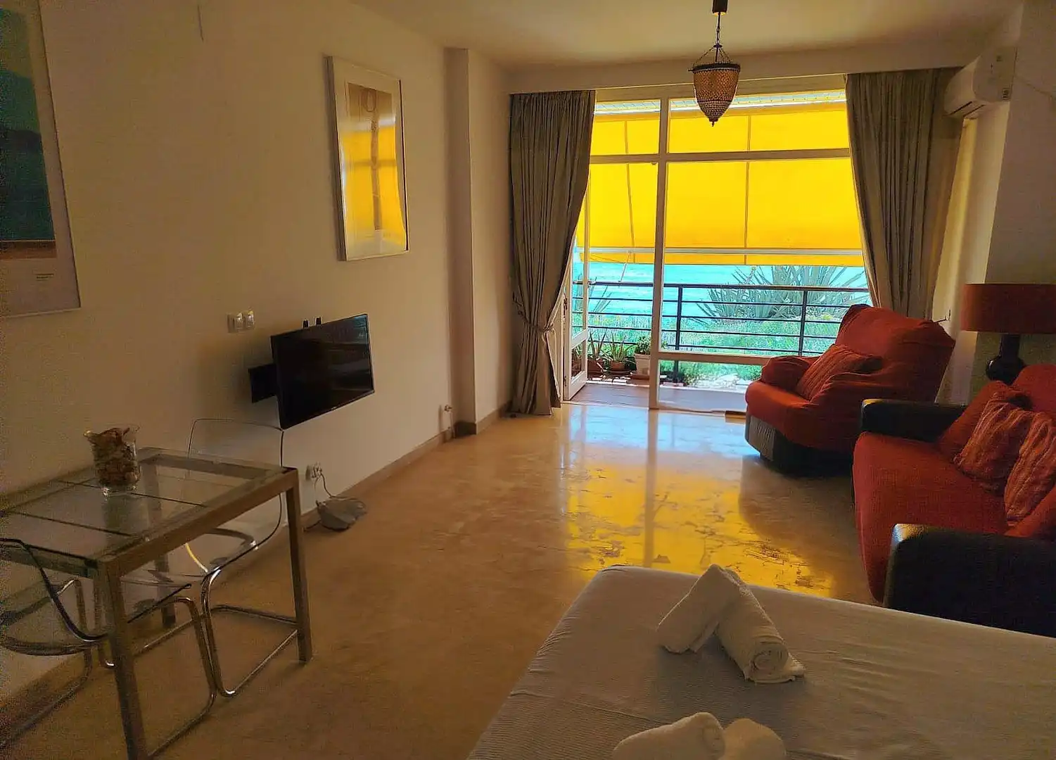 Sala de estar de Estudio en venta en Torremolinos con Aire acondicionado, Jardín privado y Terraza