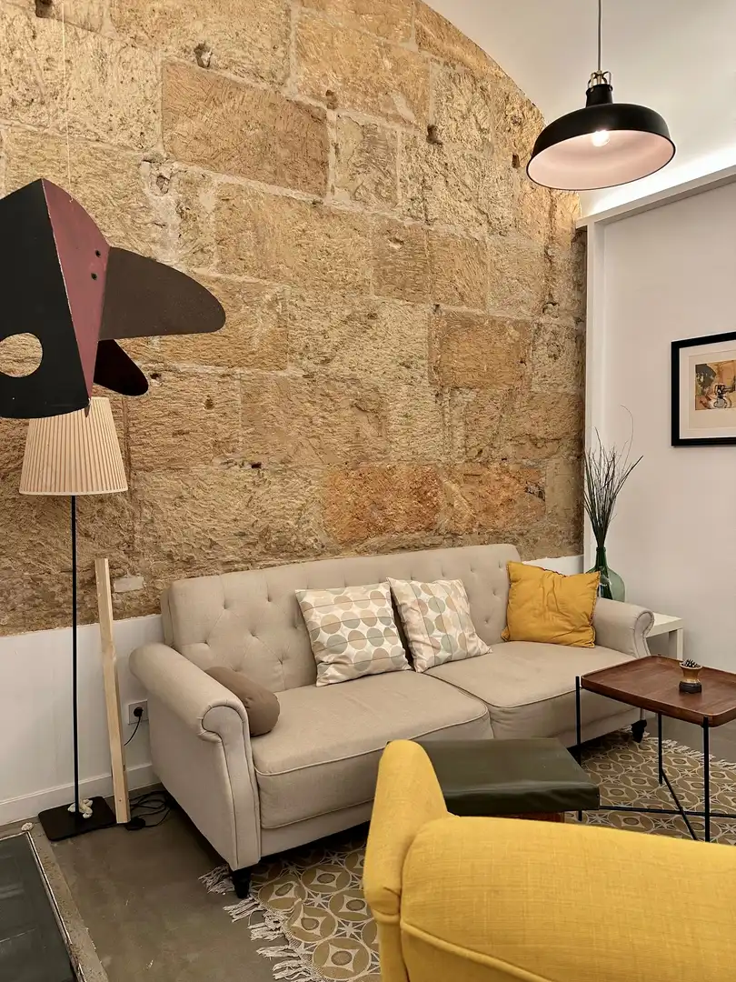 Sala d'estar de Apartament de lloguer en  Palma de Mallorca amb Terrassa