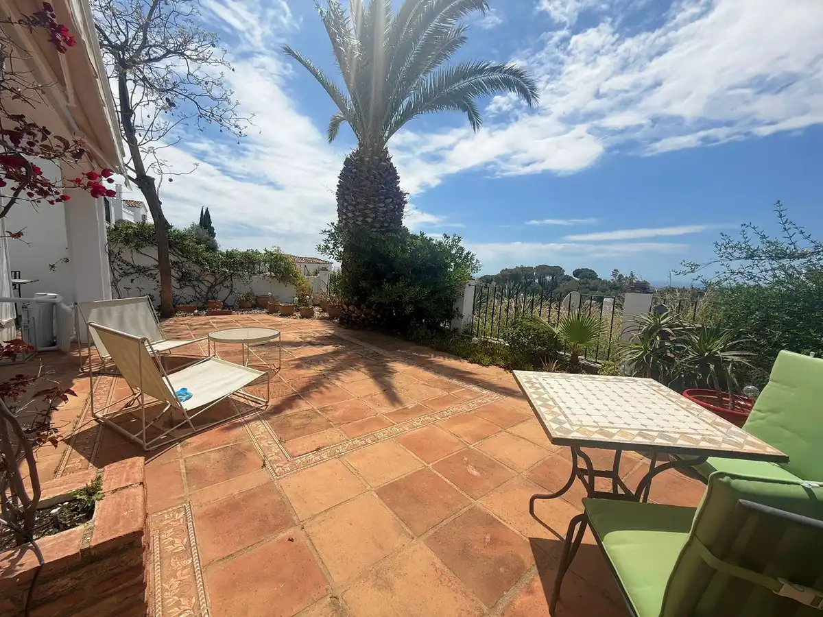Terraza de Casa adosada en venta en Mijas con Aire acondicionado, Calefacción y Jardín privado