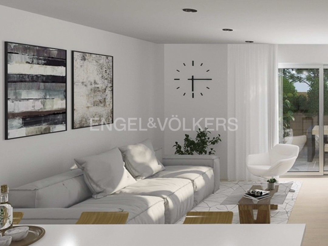 Sala d'estar de Apartament en venda en Sant Cugat del Vallès amb Aire condicionat, Calefacció i Parquet