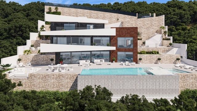 Vista exterior de Casa o xalet en venda en Calpe / Calp amb Aire condicionat, Calefacció i Jardí privat