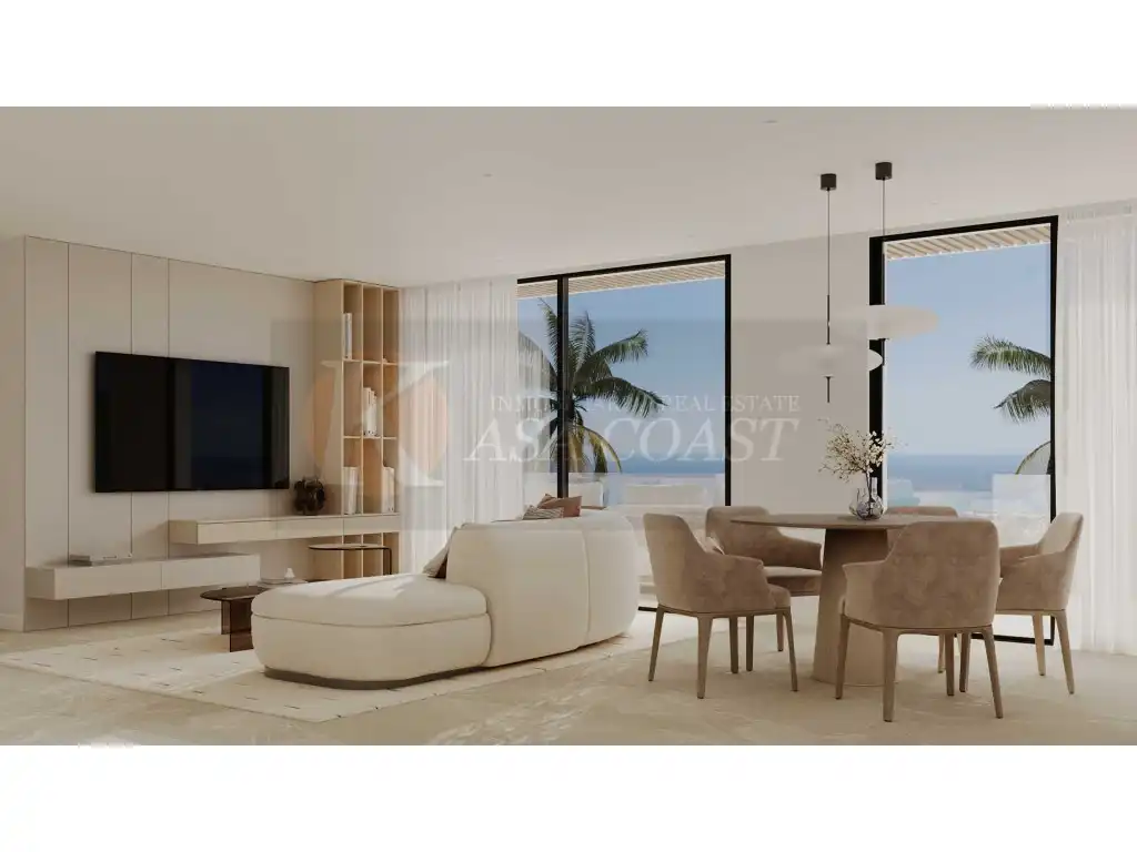 Living room of Flat for sale in Mijas  with Air Conditioner, Private garden and Terrace