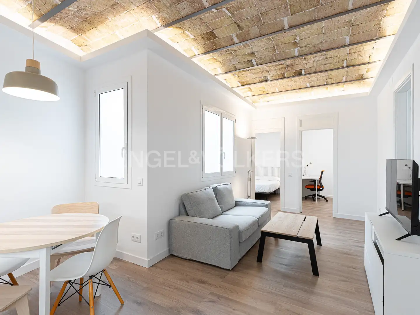 Living room of Flat for rent in Barcelona  with Air Conditioner, Heating and Furnished