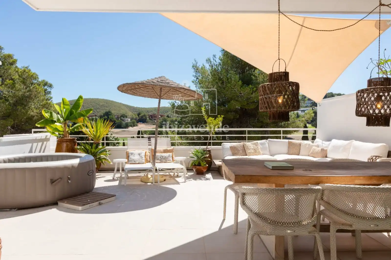Terrassa de Casa adosada en venda en Santa Eulària des Riu amb Aire condicionat, Terrassa i Moblat